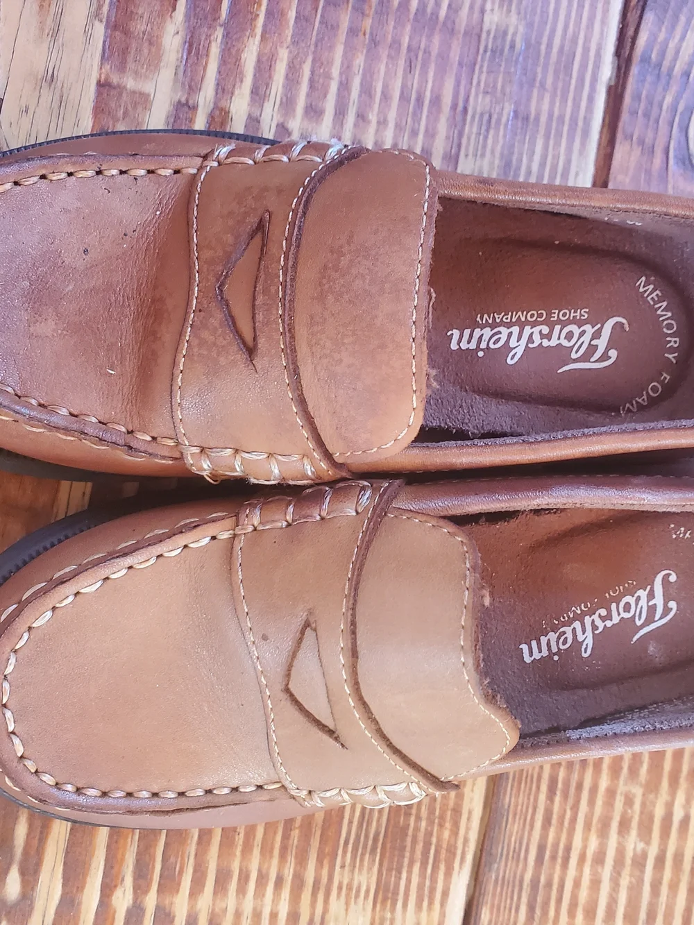 Florsheim Tan Leather Penny Loafers for Kids